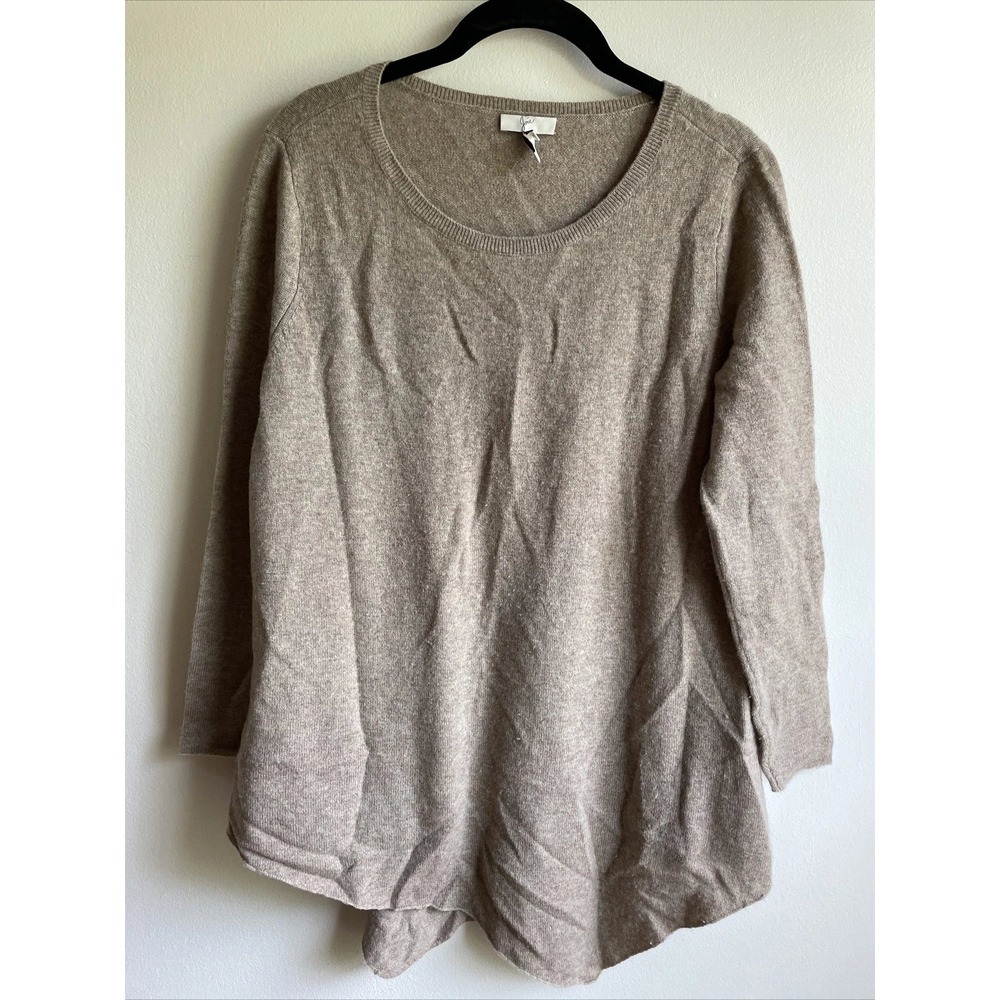 Joie Sweater Womens Small Taupe Cashmere Blend Pullover High Low Hem Chic Cozy
